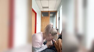 Office whore sucks bosses weenie