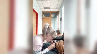 Office whore sucks bosses weenie