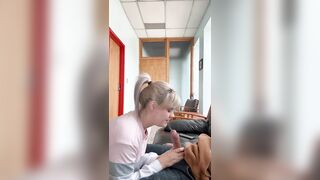 Office whore sucks bosses weenie
