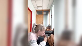 Office whore sucks bosses weenie