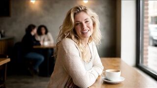 AI-generated. A blond woman's car broke down on the highway.