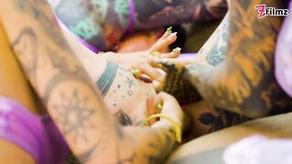 Lesbo Fuckfest – Anal & Squirt – Tattooed Cuties Gratifying Every Other’s Holes and Licking Twat – ATM,