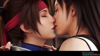 Grok Imagine AI episode FFVII, Tifa x Jessie