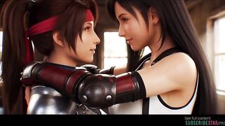 Grok Imagine AI episode FFVII, Tifa x Jessie