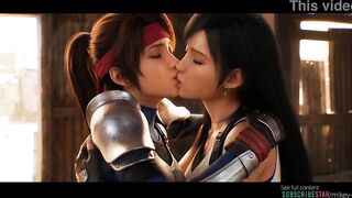 Grok Imagine AI episode FFVII, Tifa x Jessie