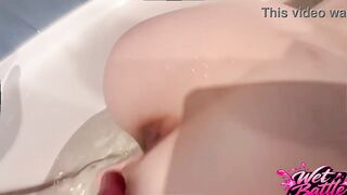 SOAKED BATTLE: Real virgin cute VS. Super nano sex doll in shower