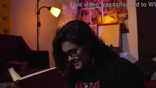 Fat nerd angel playing RPG with her ally.