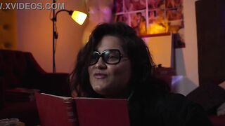 Fat nerd angel playing RPG with her ally.