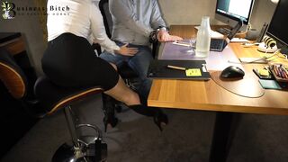 secretary humiliates boss - pee in jeans, business-slut
