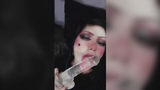 Lengthy Sexting Session with Subtitles: Slender Alt Hotty Shows Underclothes and Ends with Climax