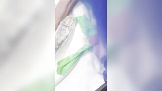 Crossdresser Smokin', Riding Vibrator’s, & Drinking own Cum Pov