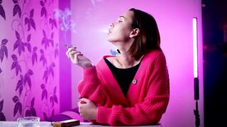 Playful Russian Angel Smokin' Cigarette Outdoor Tease
