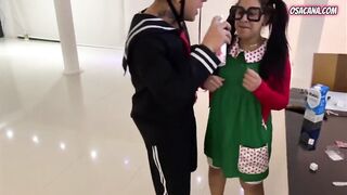 Kiko Breaks Pigtails on His Shlong