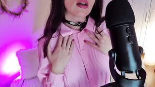 Mixing Oil and spit on my tits (ASMR)