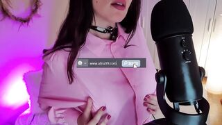 Mixing Oil and spit on my tits (ASMR)