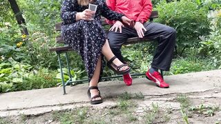 A aged stepmom talked me into cumming into a glass outdoors