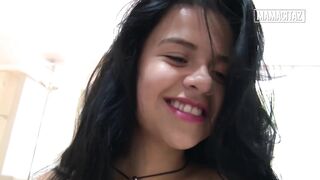 Breasty Latin chick Gets Her Oiled Titties Stroked Whilst This guy Grasps Her Neck