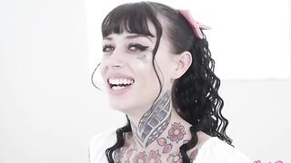 Slim CC Doll Likes Gagging All Over Brawny James Girl's Large Rod!