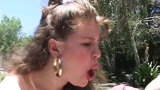 Overweight cheerleader sucks and bangs large wang