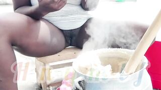 No panties on when cooking for my spouse in Benin
