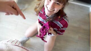 Girlfriend helps Boyfriend wank !!