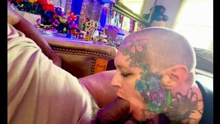 TS Diana Deelight swaps head and gets banged by her boyfriend Jrockstar82 on the bed
