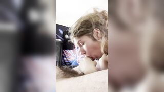Pebble surprises her misfit boyfriend with worthwhile morning blow job fun