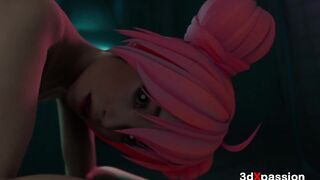 Neon Rave Wench Bonny – Oral pleasure in washroom, unfathomable raw screw & immodest ejaculation
