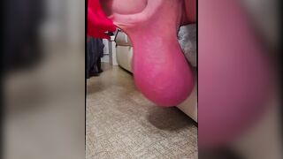Large Balls Christmas Swing Times Real Shemale hentai Red Satin Gloves Real Balls Saline Futa Xmas Dad Teasing Ballstretching