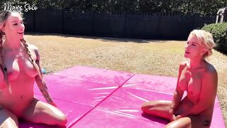 Oil Sex Wrestle with Belt on Torture Round - Mars Solo & Tatiana