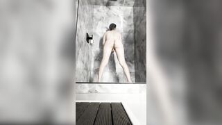 Practicing twerking in the shower