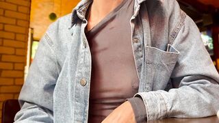 Totally exposing my tits and nipps in a sheer blouse in a public place