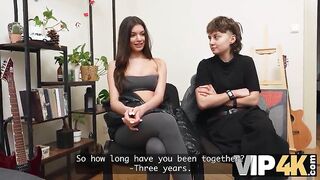 VIP4K. 18yo Lesbo tries a Knob and Spunk flow
