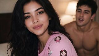 Sleepover with my stepsister - Spanish porn - AI PORN