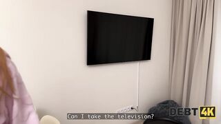 DEBT4k. A Redhead with a Flawless Body Enticed the Debt collector