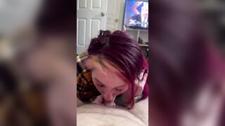 Slut is paid to let an grandad to take a biggest load on her face after being screwed
