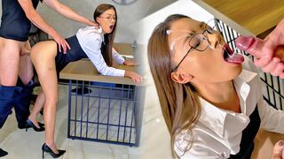 Hawt Secretary Takes It in Each Gap Coz That babe Truly Needs That Bonus