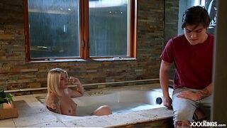 Stepson was asked to make his breasty blond stepmom preggo.The mother i'd like to fuck is letting him suck on her large breasts then bang and creampie her hairless vagina.