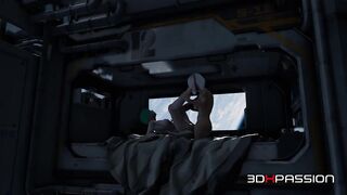 Zero-G Cabin Visit: Lyra Gives Shemale hentai Kaelen a Sloppy Oral-job, Moist Missionary & Side Screw with Biggest Cumshots