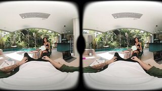 VRB Trans: Pretty Tgirl Model Sophia Montesino Screws Anally In Her 1st Interview - VR Porn
