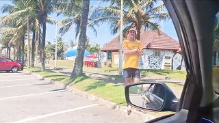 Half-nude married woman goes out into the street seeking information from strangers!