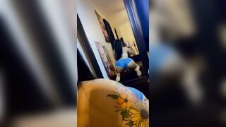 blond brat shows off giant wet backside