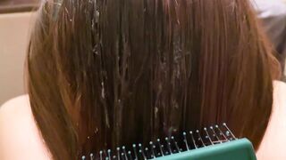 This Natural Remedy Will Strengthen Your HAIR! Spunk fountain on Hair. Brushing Cum Into Hair.