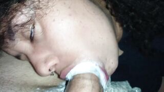 BOTTOM VIEW POV: Crazy Throat Skill Session Until Overflowing Cum Finish?????