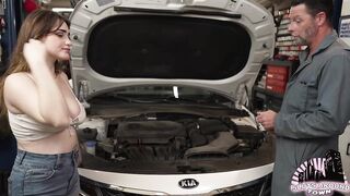 Spoiled cutie Lilibet Saunders gets banged by aged mechanic Jack Vegas