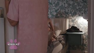 Don't Cum Inside Me! Spouse Sneaks Into the Roommate's Room at Night - MrCat & Asandra Dewy