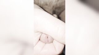 Jerking off my precum overspread dong