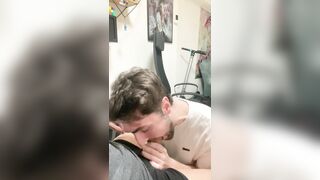 sucking my latin ally shlong and making him cum