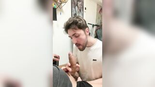 sucking my latin ally shlong and making him cum