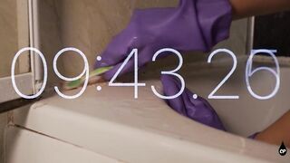 Maid Cleaning Against the Clock or Else a Flogging Awaits
